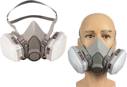 Semimască împotriva prafului cu protecție pentru vopsitori și două filtre cu carbon