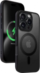 Husă cu MagSafe Hybrid Frost MAG Cover pentru iPhone 16 Pro – negru