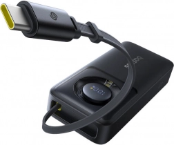 Powerbank Baseus Free2Pull 10000mAh 30W cu cablu (negru)