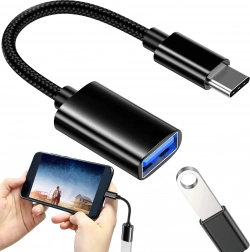Adaptor USB-C la USB-A 3.0 OTG cu cablu împletit