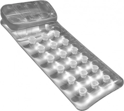 Șezlong de plajă gonflabil cu spătar, argintiu