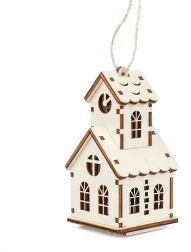 Farmecul lemnului căsuță medie – bisericuță cu turlă și lumânare LED