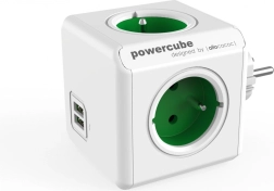 Prelungitor multipriza PowerCube Original USB verde