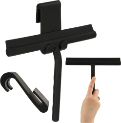 Racletă din silicon negru pentru sticlă și cabine de duș