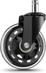 Rotiță din cauciuc pentru scaun de birou 76 mm – Transparentă