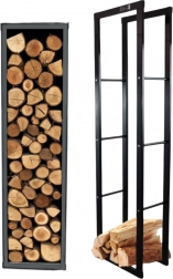 Suport din oțel pentru lemne de șemineu 150 cm – raft modern îngust cu capacitate mare