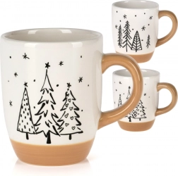 Cană ceramică de Crăciun cu brazi 330 ml