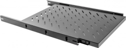 Poliță glisantă 1U pentru dulap rack 19" 1000 mm, negru