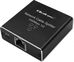 Mini splitter/switch de rețea RJ45 1×2, 1 Gbps, USB‑C, carcasă din aluminiu