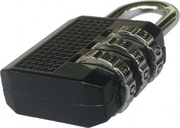 Lacăt cu cod pentru bagaje, cu 3 cifre, negru