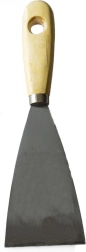 Spatulă din inox în formă de pană 60 mm cu mâner din lemn