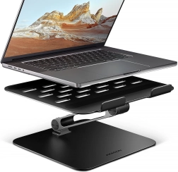 Suport din aluminiu pentru laptop AXAGON 10–17,3" cu înclinare reglabilă, negru