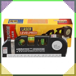Nivelă laser multifuncțională cu ruletă de 2,5 m și 3 bule
