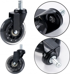 Roată din cauciuc pentru scaun transparentă silențioasă