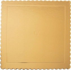 Tavă pătrată aurie pentru tort 34 × 34 cm