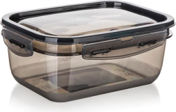 Cutie CADENZA dreptunghiulară 1 l cu închidere cu clic, plastic fumuriu transparent