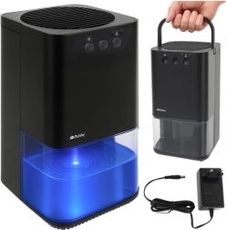 Dezumidificator de aer cu iluminare LED și temporizator RUHHY, negru