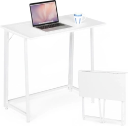 Masă de calculator pliabilă 80 × 45 cm albă modernhome