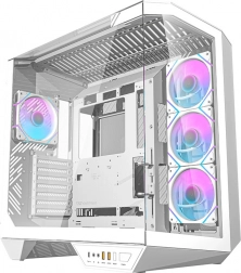 Carcasă PC Darkflash cu ventilatoare RGB și suport GPU albă