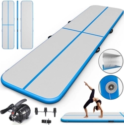Airtrack gonflabil pistă de gimnastică 500 × 100 × 10 cm – albastru