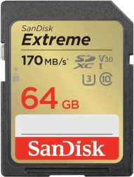 Card de memorie SanDisk Extreme SDXC 64 GB UHS‑I U3 V30 170/80 MB/s