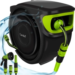 Tambur automat pentru furtun de grădină 25 m GARDLOV cu suport de perete și pistol cu 7 funcții