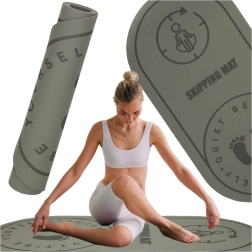 Saltea de fitness pentru exerciții de yoga și sărituri, gri, 125x61,5x0,6 cm
