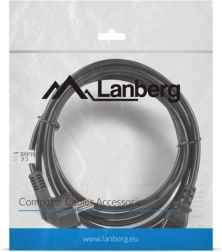 Cablu de alimentare LANBERG CEE 7/7 – IEC 320 C13, 3 m, negru, VDE