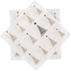 Șervețele de hârtie festive cu motiv de brăduț, 3 straturi, 33 × 33 cm, 20 buc