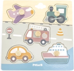 Puzzle din lemn - mijloace de transport
