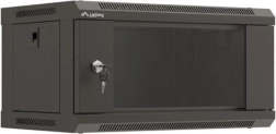 Dulap rack suspendat 4U 19" Lanberg WF03, negru, uși din sticlă