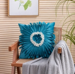 Husă decorativă pentru pernă cu model de crizantemă 45x45 cm