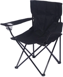 Scaun pliabil turistic pentru pescuit - culoare neagră