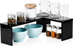 Raft de bucătărie de colț, negru, 47 × 32 × 15,5 cm