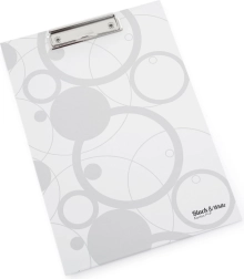 Mapă clipboard A4 cu laminare alb negru și alb