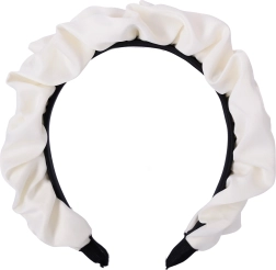 Bentiță satinată pentru păr - albă