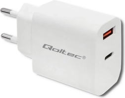 Încărcător de rețea 18W USB-C PD și QC 3.0 Alb