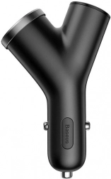 Încărcător auto Baseus tip Y, 2× USB 3,4 A, 40 W – negru