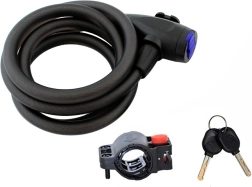 Antifurt spiral puternic pentru bicicletă 150 cm cu cheie