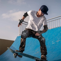 Set pentru copii de protecții pentru role, skateboard și bicicletă (6 piese) – negru, mărimea M