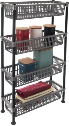 Raft îngust de baie cu 4 niveluri GREY 50 × 19,5 × 83 cm