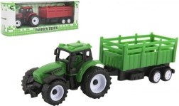 Tractor din plastic cu remorcă, 21 cm, mers liber, 2 culori