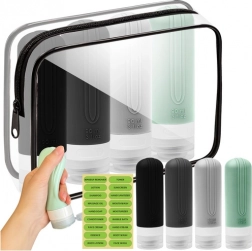 Geantă cosmetică de călătorie Trizand 25760 cu sticluțe pentru cosmetice