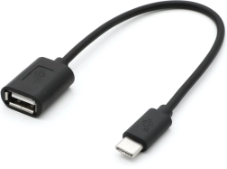 Cablu OTG USB-C la USB-A, 15 cm, negru