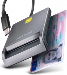AXAGON USB‑C cititor pentru carduri cu cip și ID, cablu 1,2 m