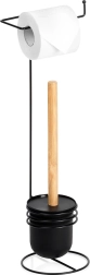 Suport pentru hârtie igienică cu perie, negru, 53 cm