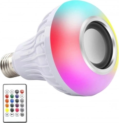 bec LED RGB colorat E27 cu difuzor Bluetooth și telecomandă