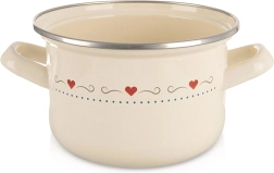 Oală emailată TONCA 16 cm, 1,4 l – crem