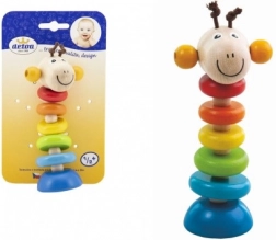 Detoa jucărie din lemn girafă pe arc