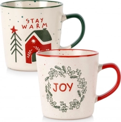 Set de căni de Crăciun din ceramică 350 ml, 2 buc.